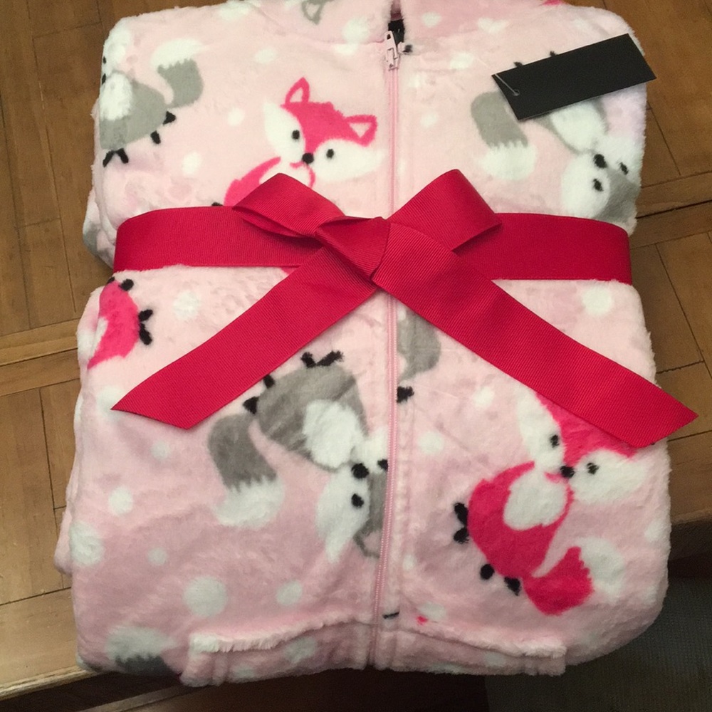 🦊 print onesie hoodie pj pants